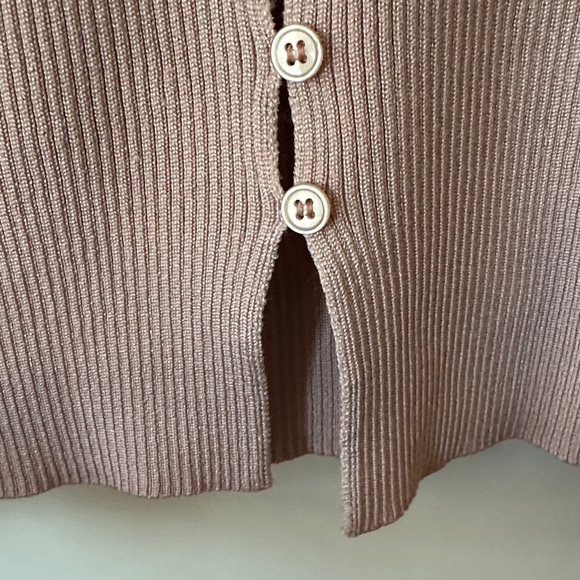 JONES NEW YORK | Y2K Light Muted Rose Ribbed Cardigan Button Up - Picture 13 of 16